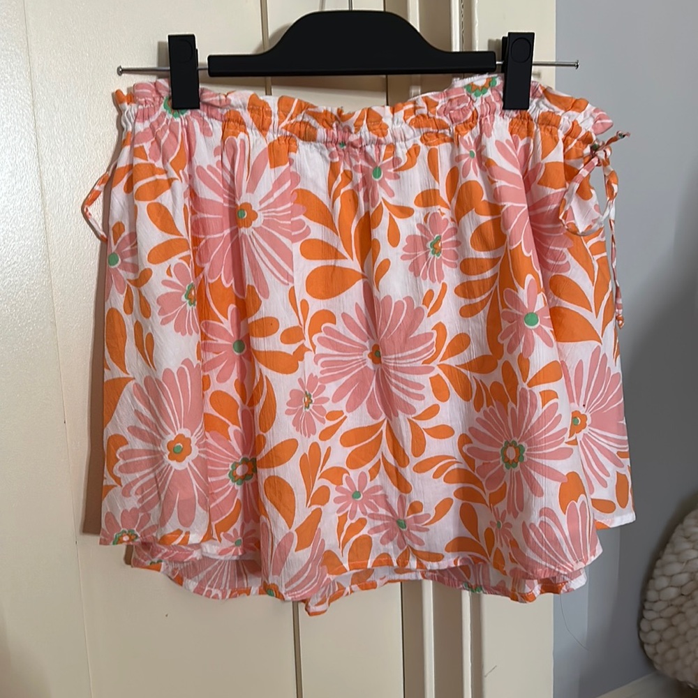 Aerie Pink and Orange Floral Skirt